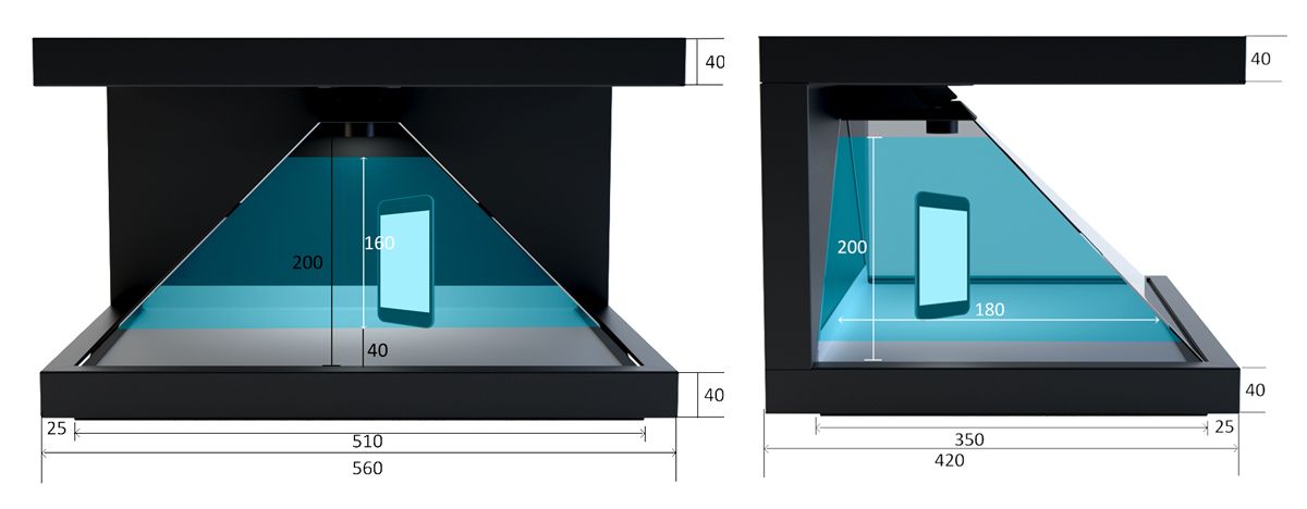 Dimensions Dreamoc HD3 holographic pyramid