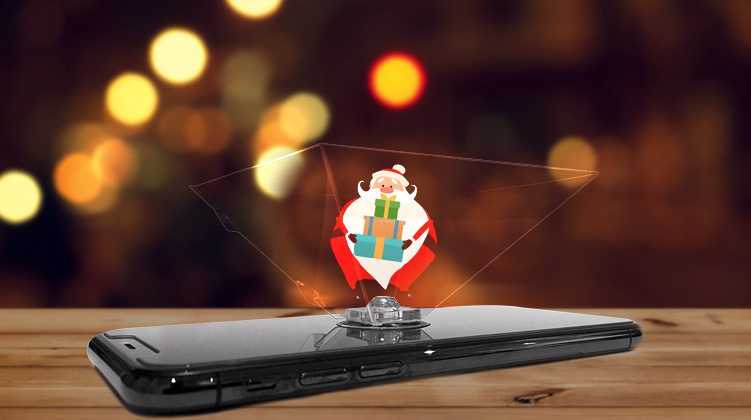 Mascotte holographique Noël : création et animation de mascotte holographique