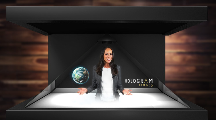 Speaker holographique : Présentatrice en hologramme