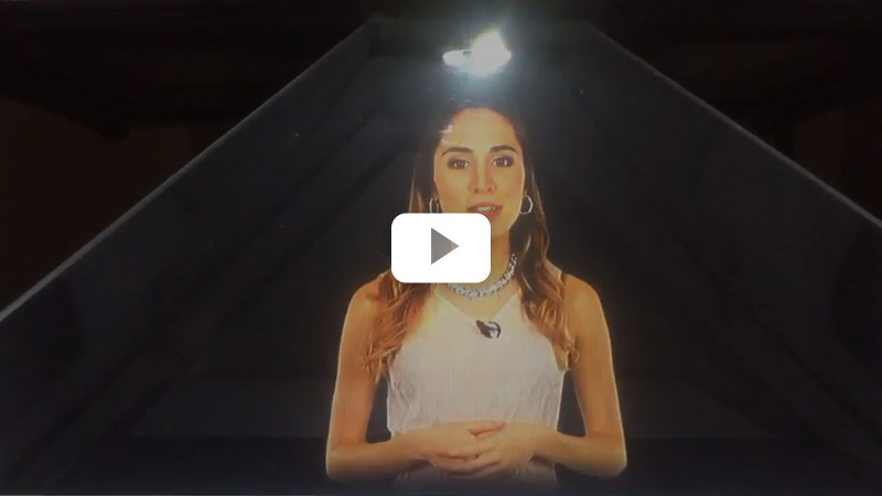 Hologramme fond vert actrice speaker présentation