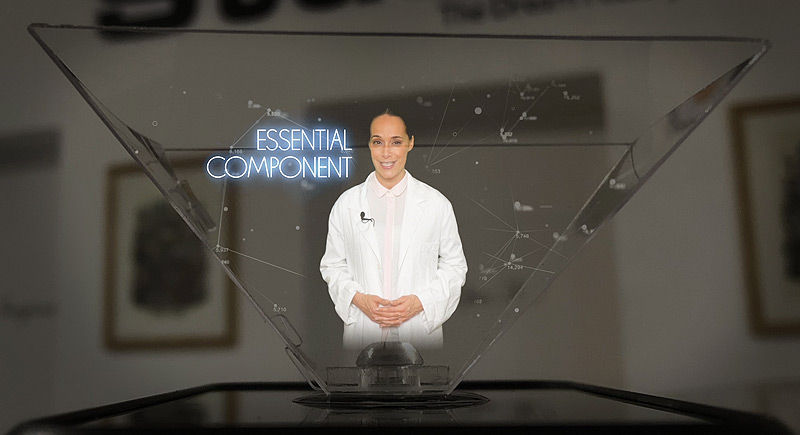 Holo-Speaker Holographique présentant les produits SkinCeuticals