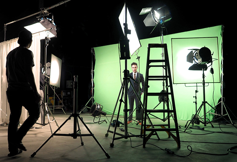 Shooting on a green screen