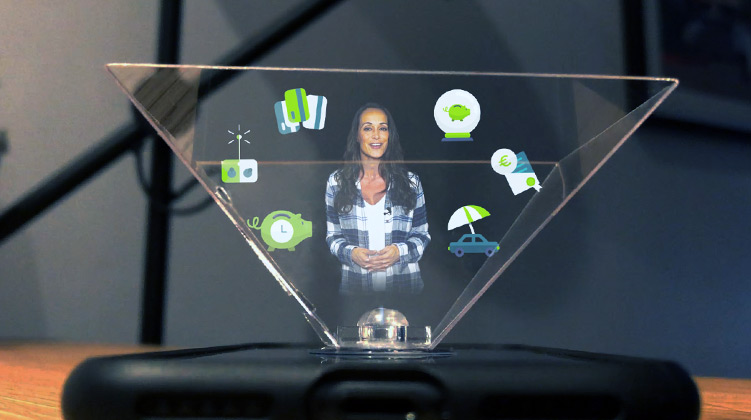 Projecteur Hologramme 3D Pyramide Pour Smartphone – Support En Bois, Effet 360°, Pour Présentation Produit, Divertissement, Tout Téléphone